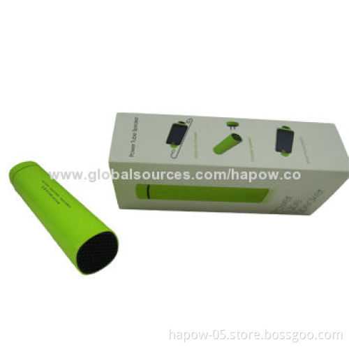 Portable Mini Speaker Power Bank with Phone Holder, Made of ABS + PC, 3W Rated Power